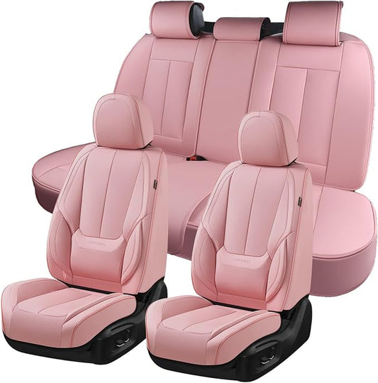 Coverado Car Seat Covers, Seat Covers for Cars, Waterproof Leather Auto Seat Protectors, Leather Car Seat Cushion, Car Interiors Accessories Universal Fit for Most Cars