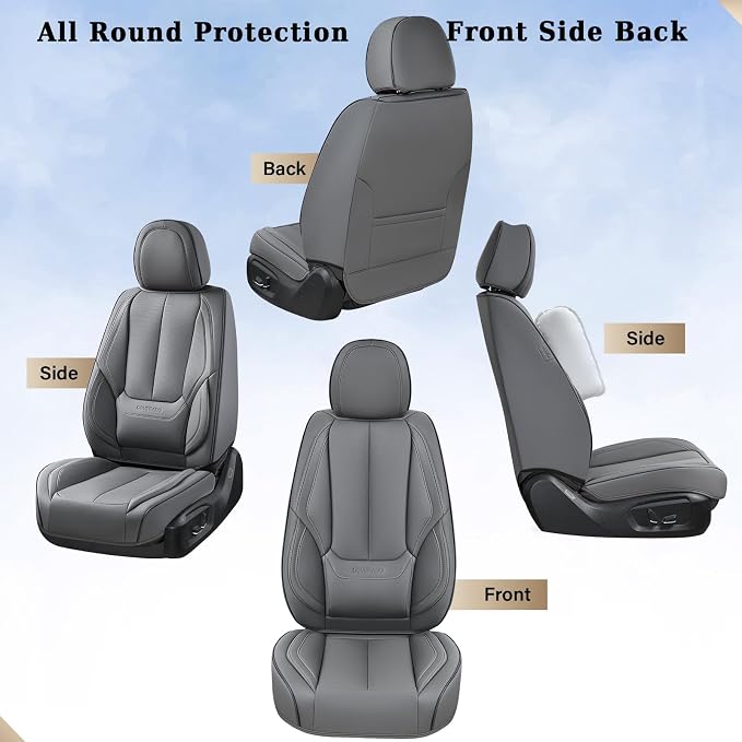 Coverado Car Seat Covers, Seat Covers for Cars, Waterproof Leather Auto Seat Protectors, Leather Car Seat Cushion, Car Interiors Accessories Universal Fit for Most Cars