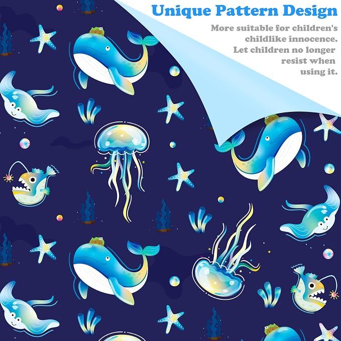 Babenest Car Seat Potty Protector Cover -Waterproof Carseat Training Liner for Baby &Toddler Shower Gift, Dry Piddle Pee Pad with Fun Designs for Strollers & Infant Car Seats (1pc Whale-Blue)