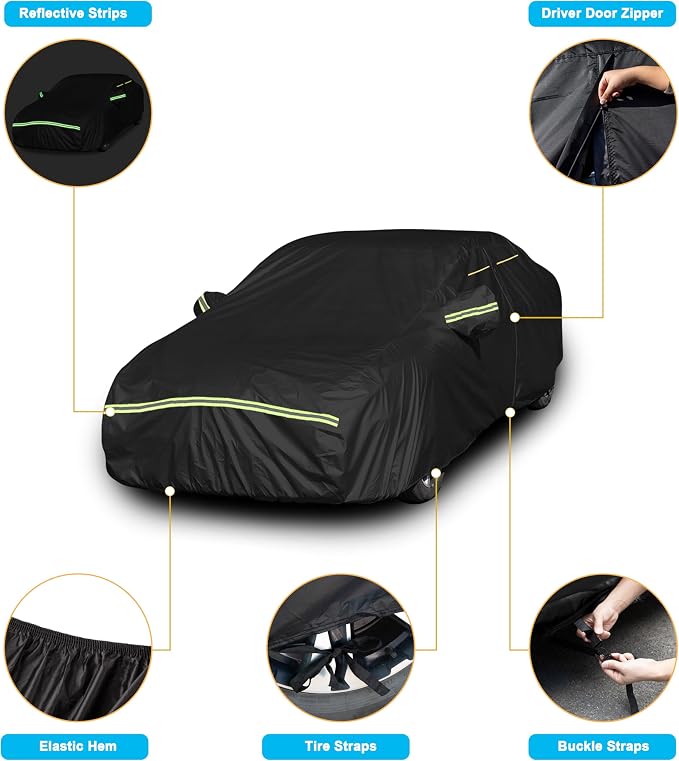 Car Cover Waterproof All Weather Custom Fit for Toyota Camry 1990-2026, 420D Oxford Full Outdoor Automtive Heavy Duty Covers Windproof Snowproof Dustproof UV Hail Protection Accessories
