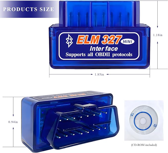 ELM327 OBDⅡ Car Auto Diagnostic Scanner, Professional Auto Bluetooth Scan Tool Engine Fault Code Reader, Portable Vehicle Interface Adapter Check Engine Light Code Reader