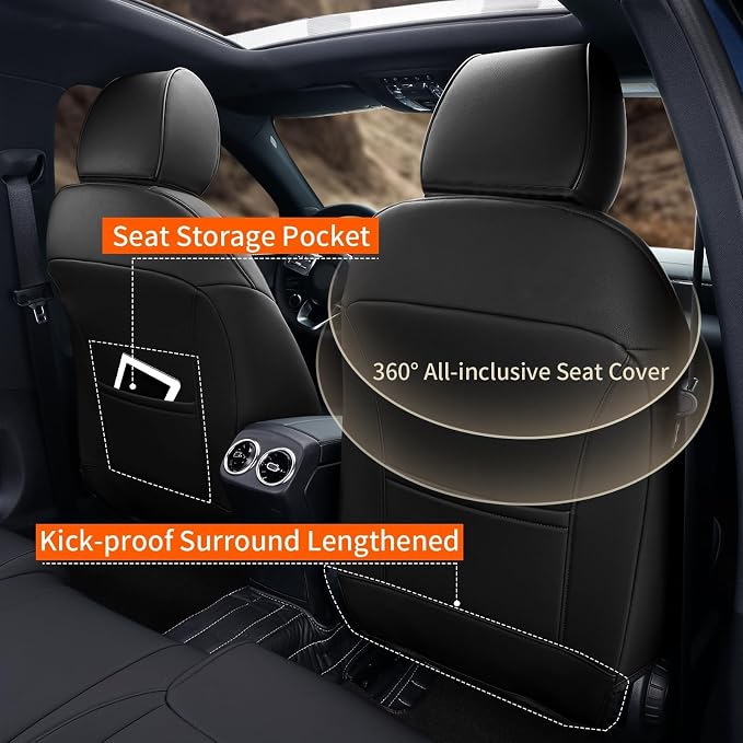 AOMSAZTO Custom Seat Covers for Toyota Tundra 2022 2023 2024 2025 2026 CrewMax SR SR5 Limited Platinum FFV TRD Pro Leather Car Seat Covers Full Set Black, Custom Fit Full Set Faux Leather Black