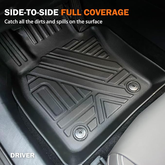 KUST Floor Mats for Chevy Malibu 2016-2025, All Weather Floor Liners Front Rear 2 Rows Car Mats for Malibu Accessories TPE Rubber Raised Edge