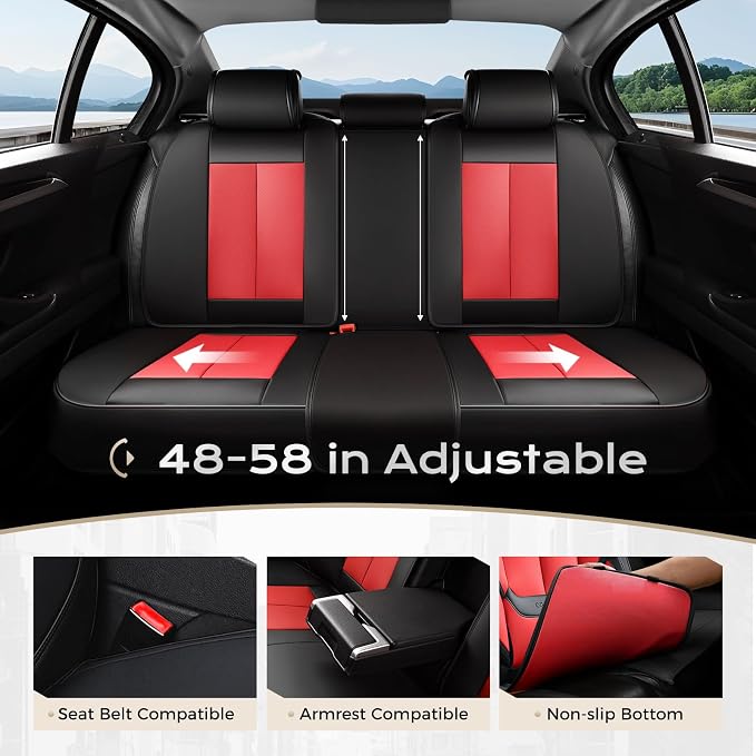 Coverado Car Seat Covers, Seat Covers for Cars, Waterproof Leather Auto Seat Protectors, Leather Car Seat Cushion, Car Interiors Accessories Universal Fit for Most Cars