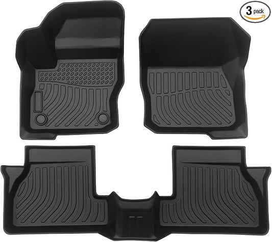 All Weather Rubber Car Floor Mats Compatible with 2012-2018 Ford Focus TPE Rubber Full Set Includes 1st 2nd Row Front Floor Mat (for 2012-2018 Ford Focus)