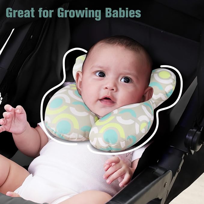 KAKIBLIN Baby Travel Pillow, Upgraded Baby Neck Pillows for Car Seat, Infant Neck Support Pillow for Head and Neck,Newborn Head Support for Car Seat,Pushchair