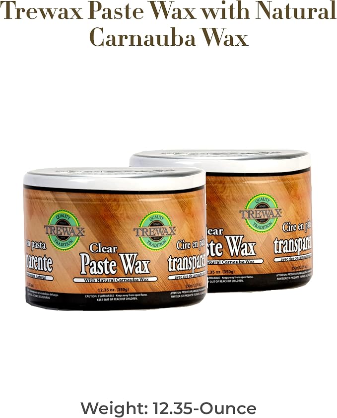 Paste Wax with Carnauba Wax, Clear, 12.35-Ounce, Pack of 2, Ideal on Hardwood Floors, Fine Furniture, Granite, Marble, and Bronze