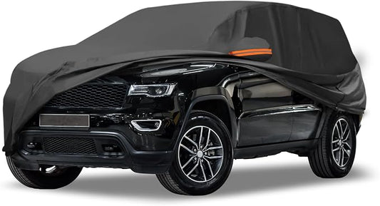 ACROPIX Car Cover Waterproof All Weather Full Exterior Cover Rain Hail Sun Protector Car Cover Black Fit for Jeep Grand Cherokee 2011-2024 with Door Zipper - Pack of 1