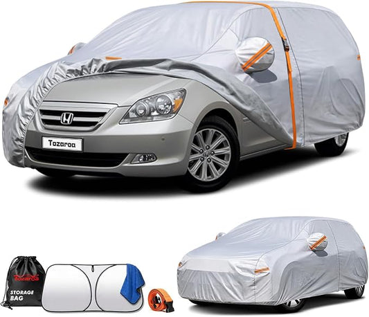 Hatchback Cover Waterproof All-Weather,Outdoor Full Exterior Car Covers Custom Fit for VW Golf,Honda Odyssey,Fit,Toyota Prius Sienna,Dodge Caravan,Volvo V40 etc Size H2(See Size Chart)