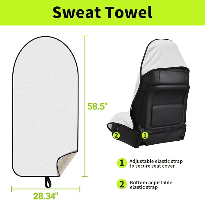Leader Accessories Waterproof Towel Car Seat Cover, Front Bucket, White | Universal Non-Slip, Fits Car Truck SUV, Machine Washable, For Dog & Kid, Pets, Yoga, Gym, Beach, Swimming, Outdoor Sports