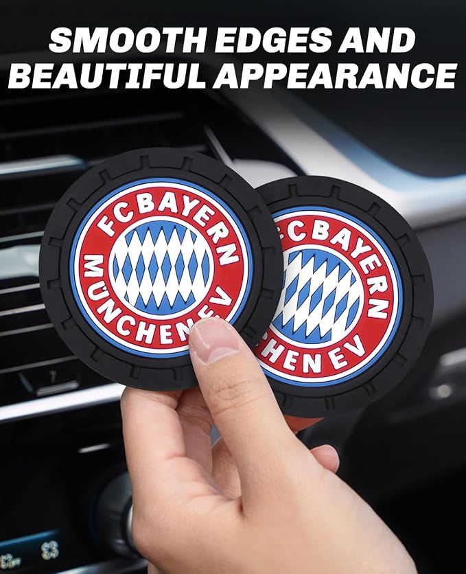 Cup Holder Insert Coaster for Bayern Munich UEFA UCL Fans,Anti Slip Car Cup Coaster Interior Accessories