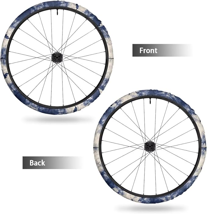 Tie Dye Butterfly Wheelchair Wheel Covers 2 Pack Wheelchair Tyre Covers Neoprene Wheel Cover for Transport Wheelchair Wheels, 24 Inch