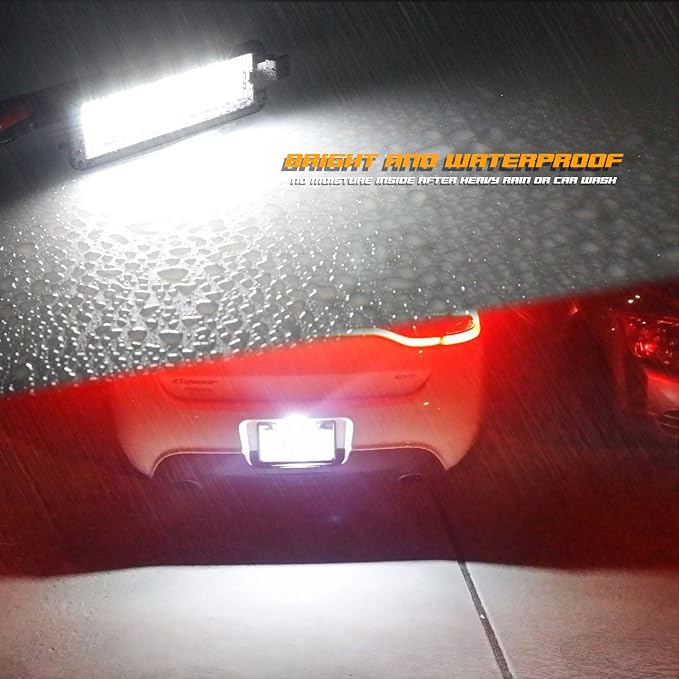 LED License Plate Light Tag Lamp Replacement Compatible with 2015 2016 2017 2018 2019 2020 2021 Dodge Charger Challenger Pacifica Jeep Compass Chrysler 300
