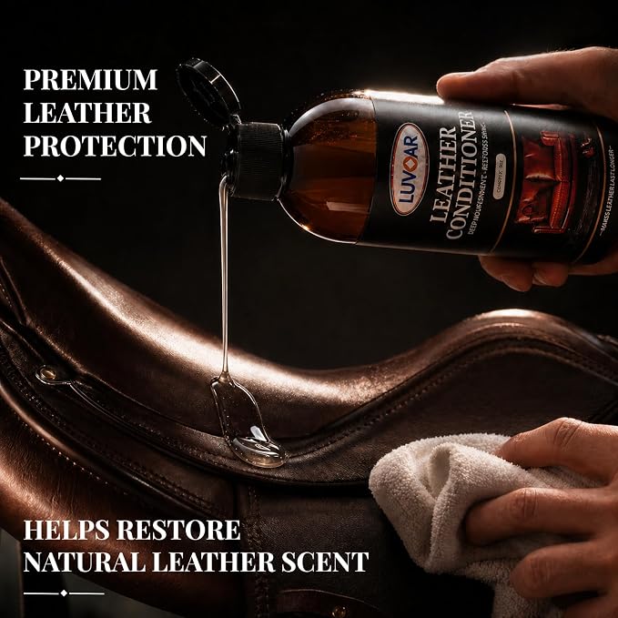 Leather Conditioner Oil - Deeply Nourishes for Leather Furniture, Car Seats, Shoes, Purses & Accessories -8oz