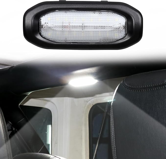 LED Dome Lights for Jeep Wrangler JL/Gladiator JT 2018-2023 | 6500K White Rear Interior Lights with Push Button | Replacement Cabin Reading Light Kit for 2/4 Door Models