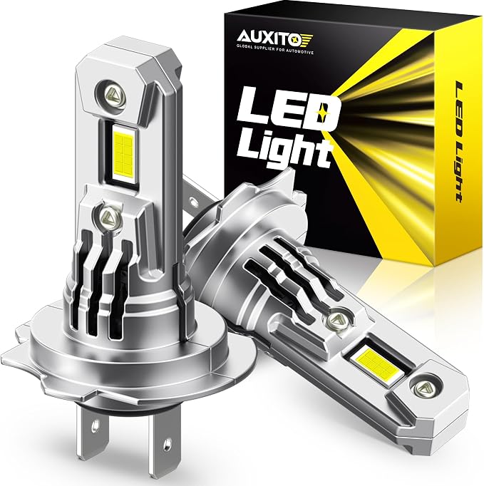 AUXITO Upgraded H7 Bulbs, 900% Ultra Brightness, 6500K White, 1:1 Halogen Size, H7LL LED Fog Light, Non-polarity, No Adapter Required, Plug and Play, Pack of 2