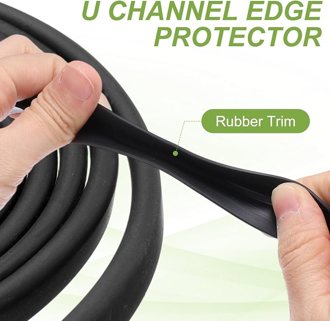 PATIKIL Rubber Edge Trim, 26.2ft x 3mm x 5mm U Channel Rubber Guard Seal Strip Protector Fit for 1mm Edge for Car Doors Hatches Sheet Metal Table Corners Steel Plates, Black