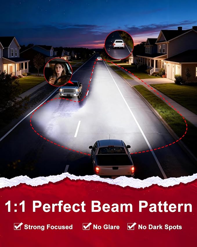 2026 Upgrade H 11 Led Bulbs [Super Bright] 65000lm 900% Brighter,1:1 Halogen Size, With 6000k Cool White，H9/ H8 Direct Installation Fog Light Bulbs Plug and Play, Pack of 2
