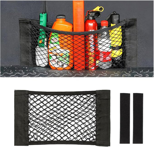 Mesh Cargo Net for Car, Universal Stretchable Trunk Storage Net Wall Sticker Organizer Elastic Pouch Bag for Cars, SUV, Home, Auto Interior Accessories (Small)