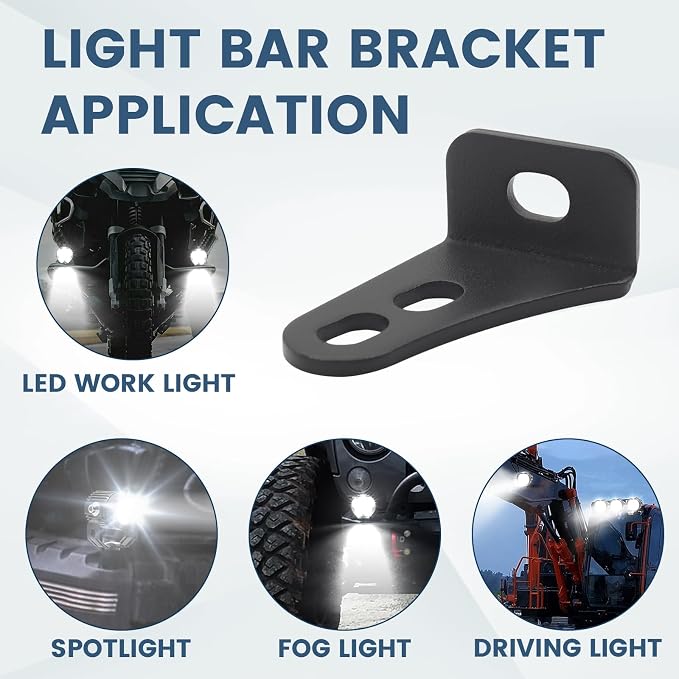 jose2015 Light bar mounting Brackets 8mm Screw mounting for led Light bar mounts - Adjustable Compatible with ATV, utv, Trucks and Boats 2pcs（Black）