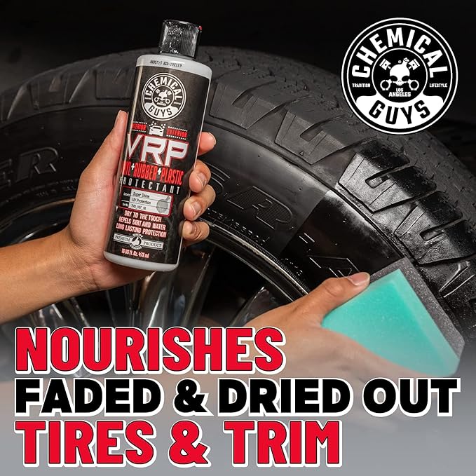 Chemical Guys, VRP Vinyl, Rubber & Plastic Dressing, Dry to Touch, 3-Pack | Satin shine on tires, trim, dashboards and weatherstripping, non-greasy and dry to the touch, indoors or out