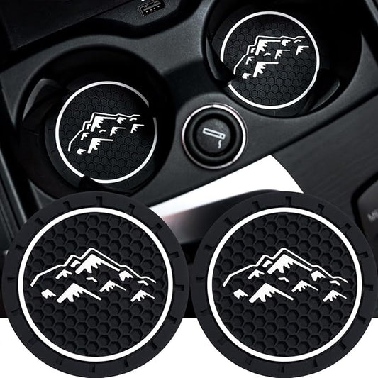 2Pcs 2.75 Inch Mountain Cup Holder Insert Coaster Diameter Oval Tough Vehicle Travel Auto Mountain Car Accessories