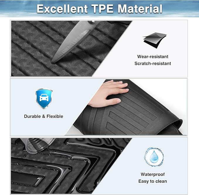 Mixsuper Custom Fit Floor Mats for Ford Maverick 2026 2025 2024 2023 2022 (Only Fits Hybrid Models) All Weather Floor Liners 1st & 2nd Row Set Black