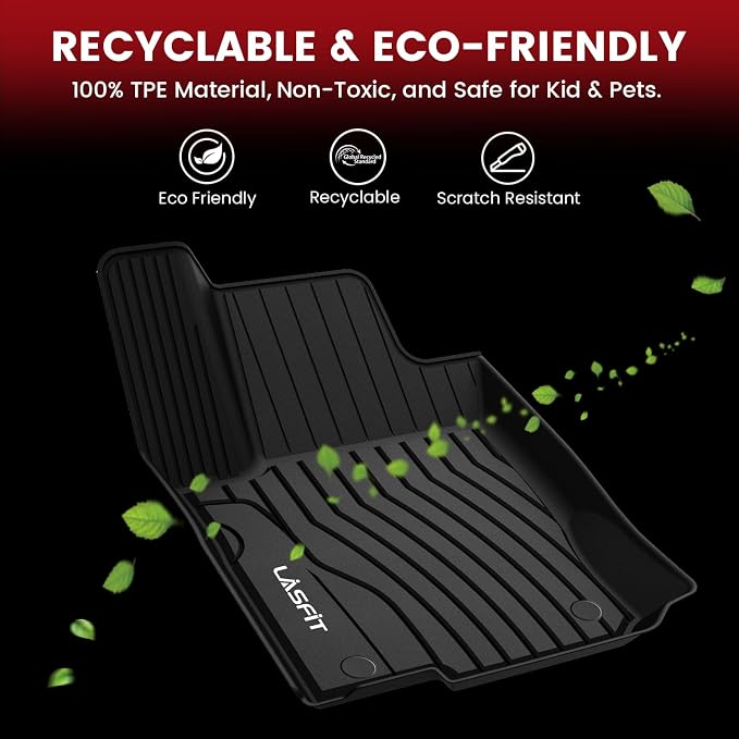 LASFIT Floor Mats & Cargo Mat for Mercedes Benz GLC 2016-2022 GLC300 /GLC350e (Not Fit Coupe), All Weather TPE Floor Liners Fit for GLC 300/ 350e/ 43 AMG/ 63 AMG Car Mats, 1st & 2nd Row & Trunk Mat