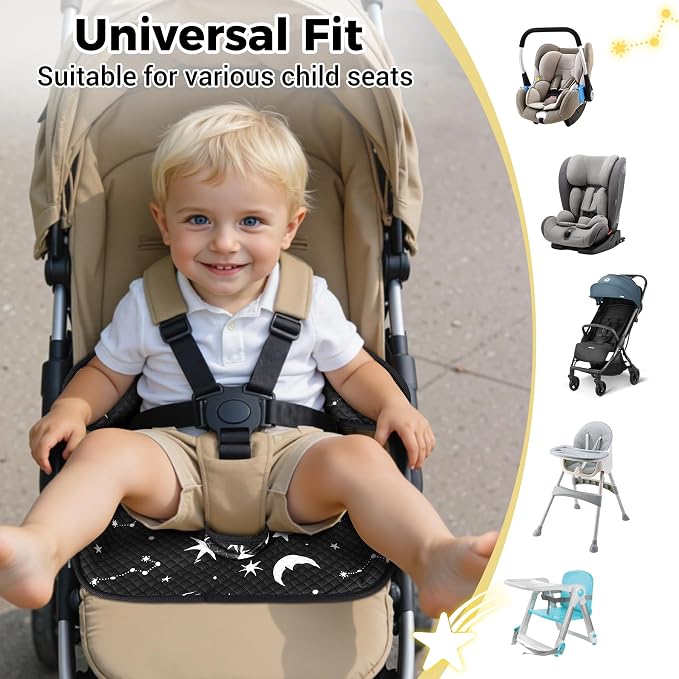 Piddle Pad Car Seat Liner, Waterproof Soft Car Seat Protector for Potty Training, (Starry Sky)