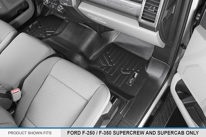 MAXLINER Custom Floor Mats 2 Row Liner Set Compatible with 2017-2025 Ford F-250