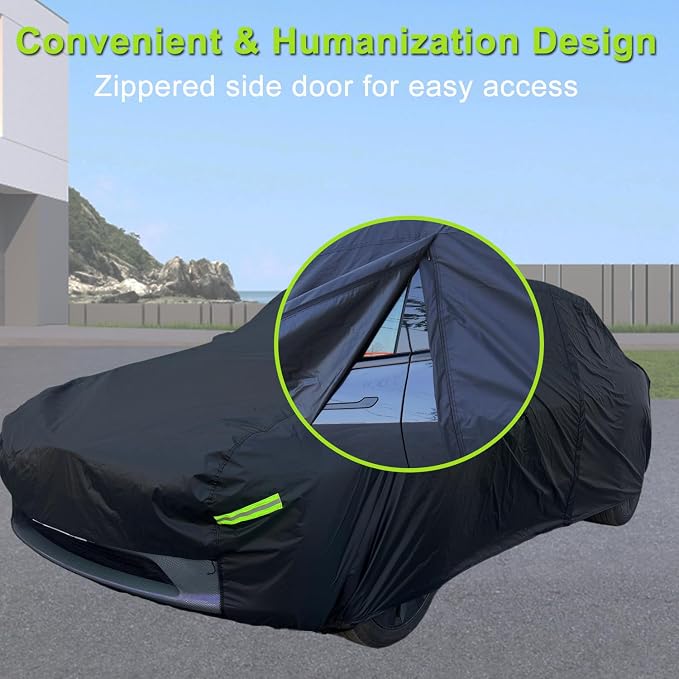 Car Cover for Tesla Model Y Waterproof Outdoor Cover | Custom Fit, All Weather Protection, Charge Port Opening, Door Zipper Design, Windproof, UV Protection