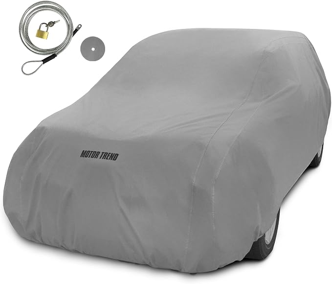 Motor Trend 4-Layer 4-Season Auto (Waterproof Outdoor UV Protection for Heavy Duty Use Full Car Cover for Vans, Suvs, Crossovers up to 185")