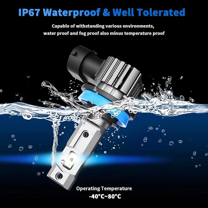 H11 Bulbs, 60W 16000LM Fog Lights, Super Bright Cool White Light Bulbs, Plug & Play, Pack of 2
