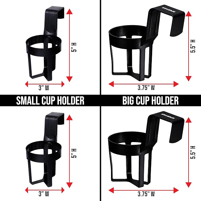 4-Pack Black 2 Large Big Automotive Cup Holders for Car 44oz and 2 Small 12oz Auto Cup Can Drink Water Bottle Custom Accessories Cup Holders for Your Car, Truck and More