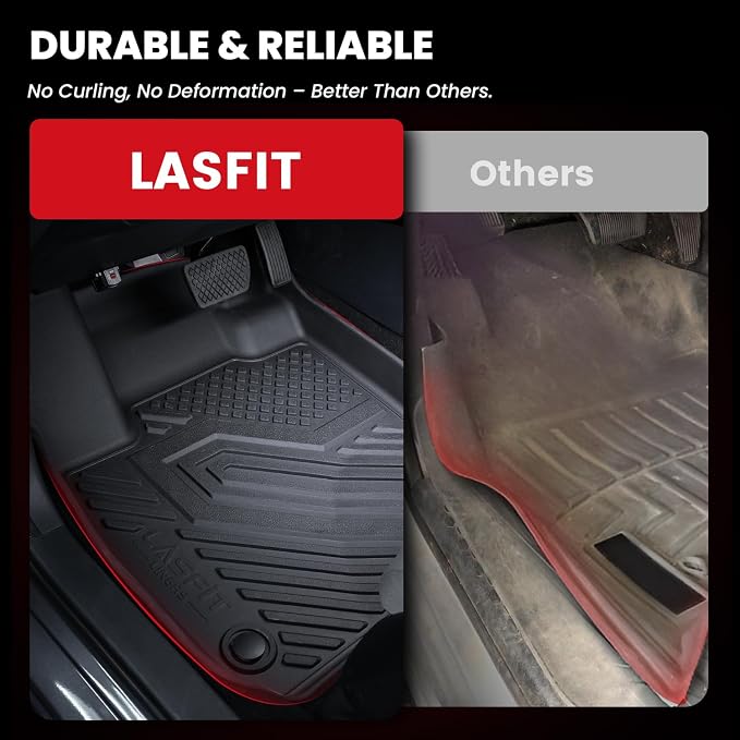 LASFIT Floor Mats & Backrest Mats & Cargo Mat for Hyundai Palisade 7/8 Seats 2026 (Only Fit Gas, Not Fit Hybrid), All Weather TPE Custom Fit Car Mats Floor Liners, Full Set Mats Accessories, Black