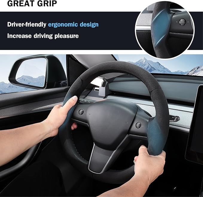 Aimato Customized Steering Wheel Cover for Tesla Model 3/Y