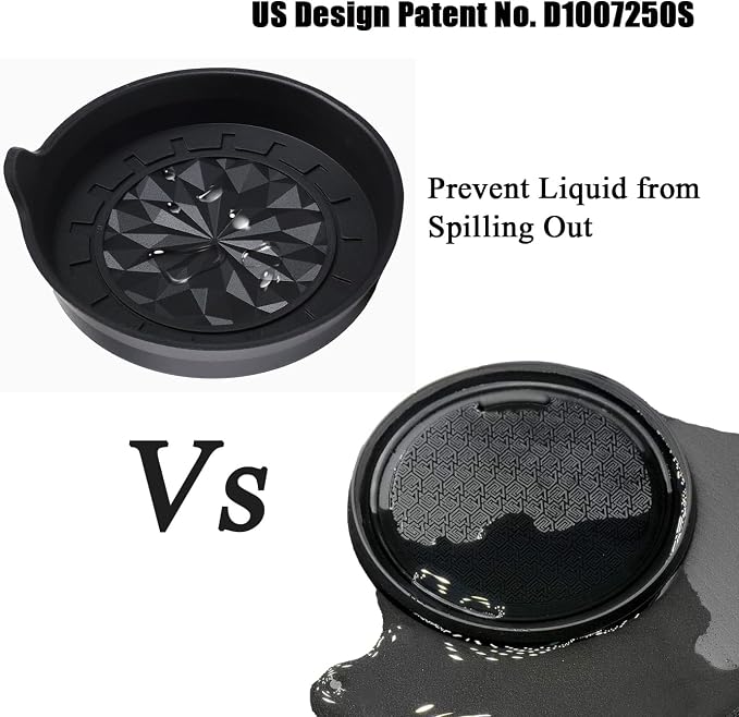 Amooca Automotive Cup Holders Universal Car Cup Coaster Waterproof Non-Slip Sift-Proof Spill Holder Car Interior Accessories 2 Pack Black Floral