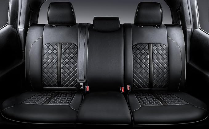 Carlimeki Leather Seat Covers Custom Fit for Tacoma Gen 3rd (2016-2023) | For Double & Crew Cab only - Fits SR, SR5, Limited, TRD Pro, TRD Sport, TRD Off-Road, Trail Special Edition - Fully Covered