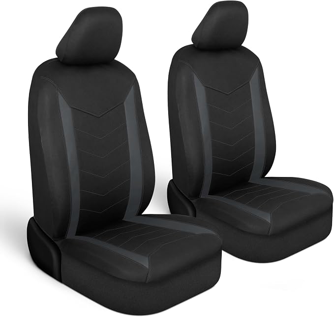 Motor Trend SpillGuard 2 Charcoal Gray Seat Covers for Cars & Seat Covers for Trucks - Neoprene Waterproof Car Seat Covers Front Seats Only - SUV Seat Covers Protector - Forros para Asientos de Carro