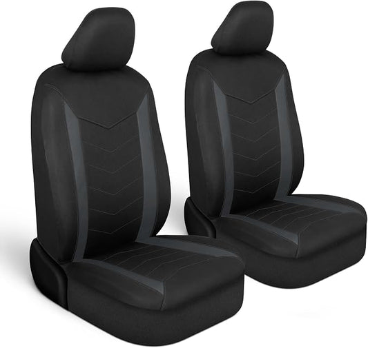 Motor Trend SpillGuard 2 Charcoal Gray Seat Covers for Cars & Seat Covers for Trucks - Neoprene Waterproof Car Seat Covers Front Seats Only - SUV Seat Covers Protector - Forros para Asientos de Carro