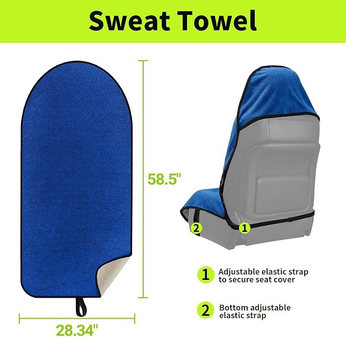 Leader Accessories Waterproof Towel Car Seat Cover, Front Bucket Seat, Blue | Universal Non-Slip, Fits Car Truck SUV, Machine Washable, For Dog & Kid, Pets, Yoga, Gym, Beach, Swimming, Outdoor Sports