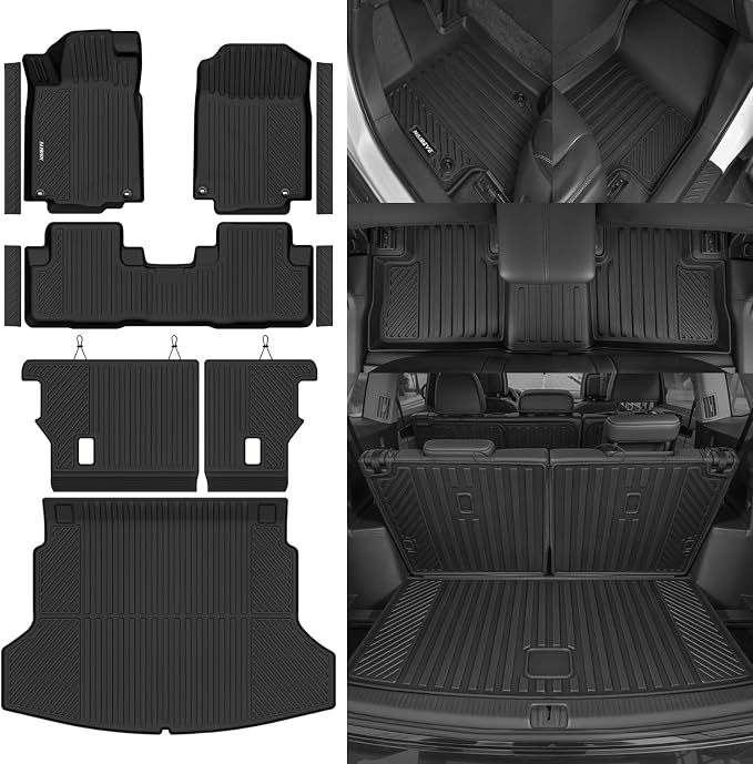 Naibeve Floor Mats for 2012-2016 Honda CRV | All Weather Custom Fit Floor Mats, Cargo Mat, Backrest Mats, Door Sill Guards Interior Protector accessories