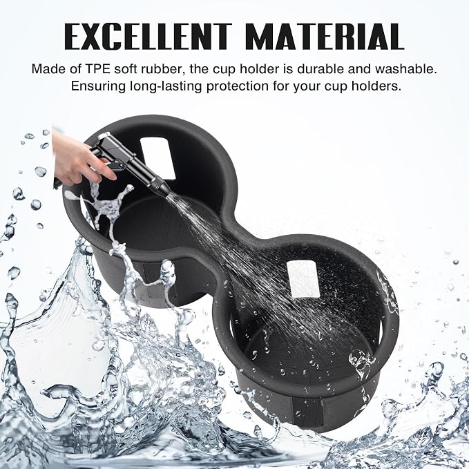 Autorder Car Cup Holder for Honda Pilot 2023-2025/Passport Ridgeline 2024-2025 2026 Accessories Water Cup Holders TPE Durable Cup Holder Insert for Pilot