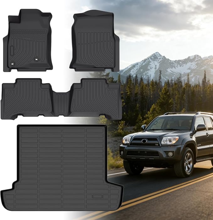 Floor Mats for Toyota 4Runner 2003-2009,4th gen 4runner TPE Floor Mats | NOT for with 3rd row seats,NOT for Sport,for 4Runner SR5|Limited,ONLY for 5 Seats,Front&Rear Row&Cargo Liner