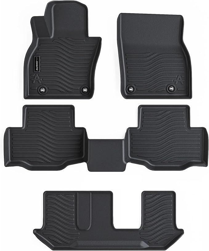 All Weather Floor Mats Fits for Mazda CX-90 2026 2025 2024 8 seat 3 Rows TPE Rubber Liners Accessoires for Mazda CX90 All Season Guard Odorless Anti-Slip Mats