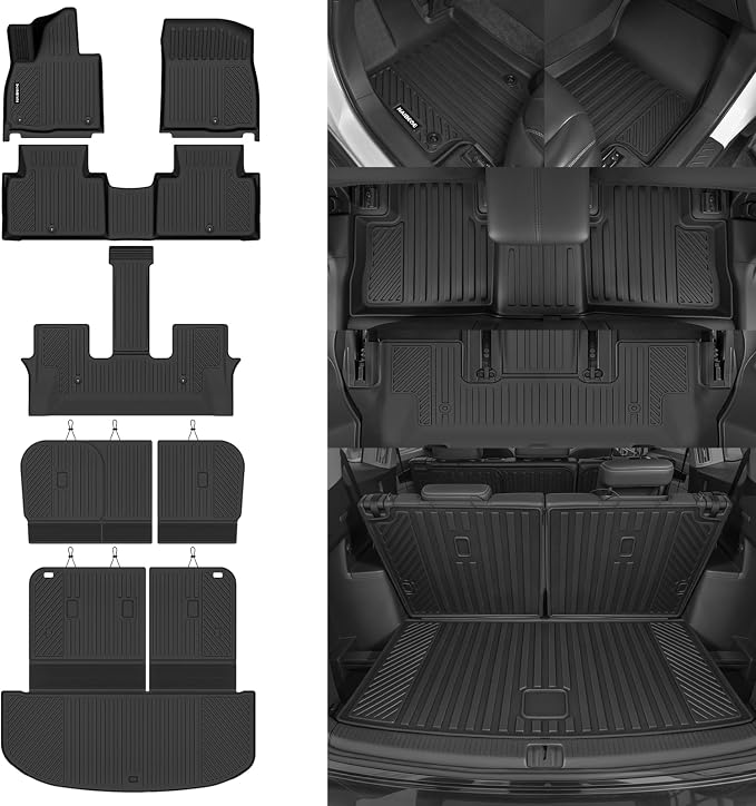 Naibeve Floor Mats for 2027 Telluride Gas 8 Seats 2nd Row Bench Seat | All Weather Floor Mats, Cargo Mat, 2nd Row Backrest Mats, Backrest Mats, (Not for Hybrid) Interior Protector accessories
