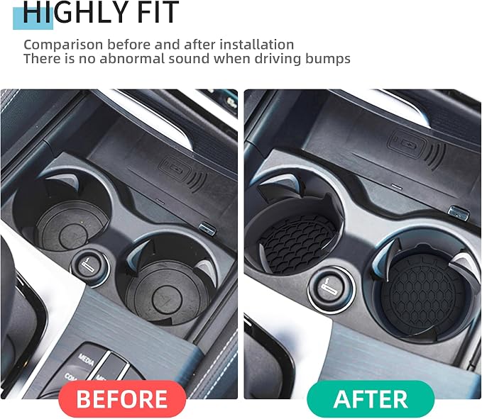 Amooca Automotive Cup Holders Universal Car Cup Coaster Waterproof Non-Slip Sift-Proof Spill Holder Car Interior Accessories 4 Pack Black