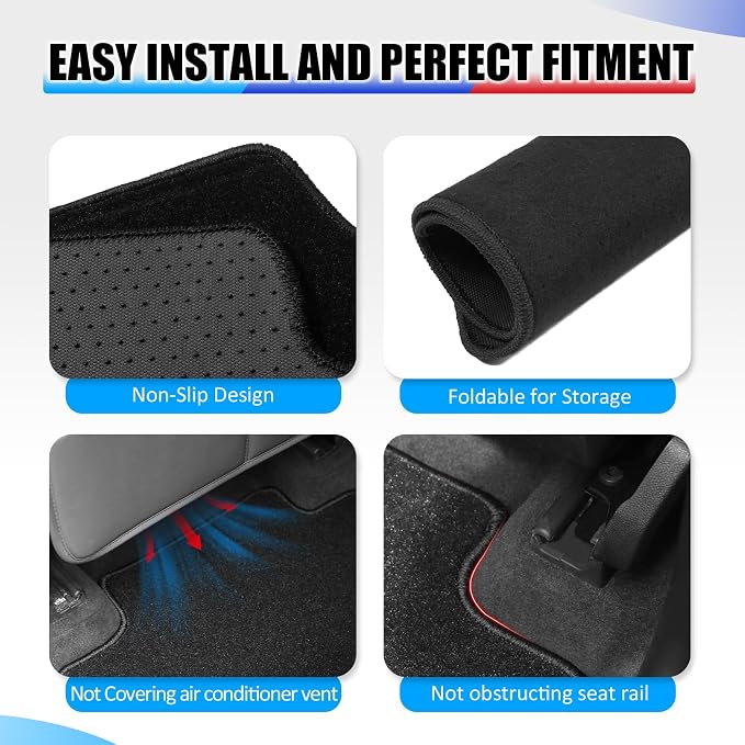 Fit 2011-2016 BMW F10 5-Series Floor Mat Nylon Black with 3 Colors Stripes | IKON MOTORSPORTS, Front & Rear Factory M Color Stripe Car Floor Carpets Carpet liner 2012 2013 2014 2015