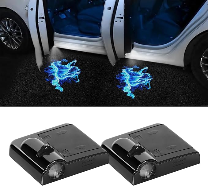Zufoty 2PCS Car Door Light Projector, Wireless LED Car Door Paste Welcome Courtesy Light, LED Courtesy Ghost Shadow Welcome Lamp, Universal Car Accessories Fits Most Car SUV Truck