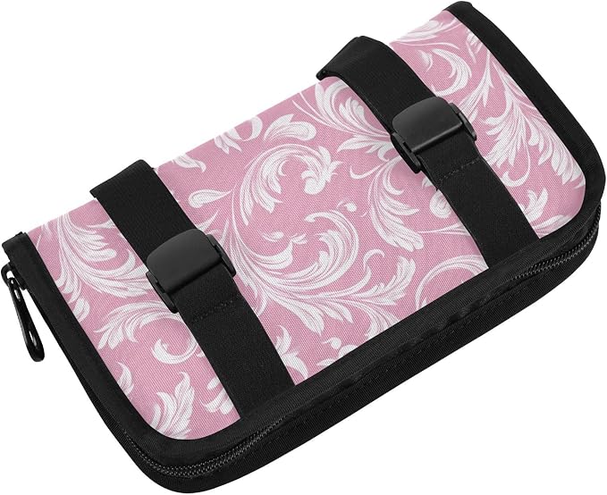 Car Tissue Holder Car Napkin Holder Tissue Box Dispenser Storage Case Sun Visor Mask Holder Accessories with Adjustable Straps Reusable Refillable Pink Damask Swirl